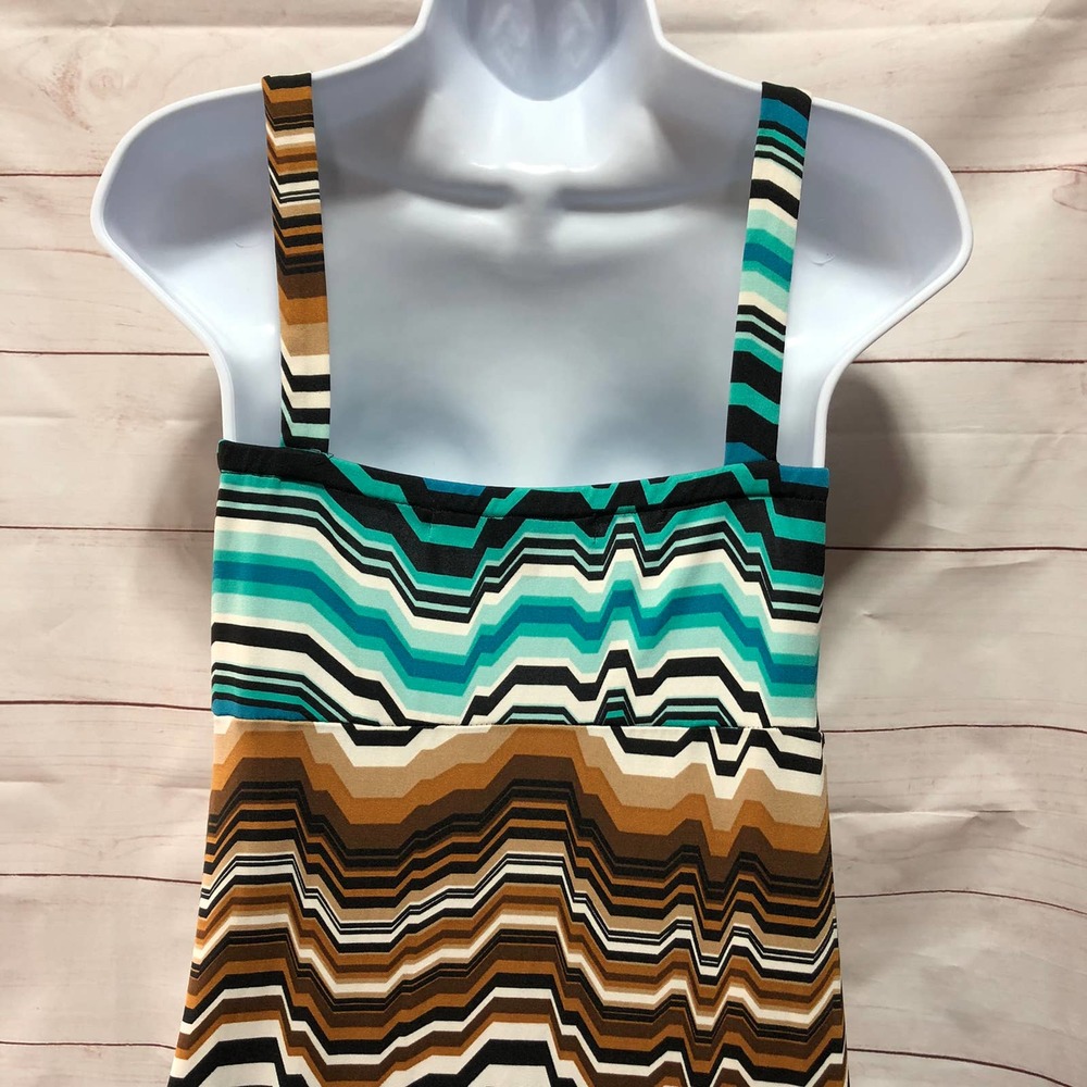 Jonathan Martin Summer Dress Size Medium Green/Brown - Picture 6 of 7